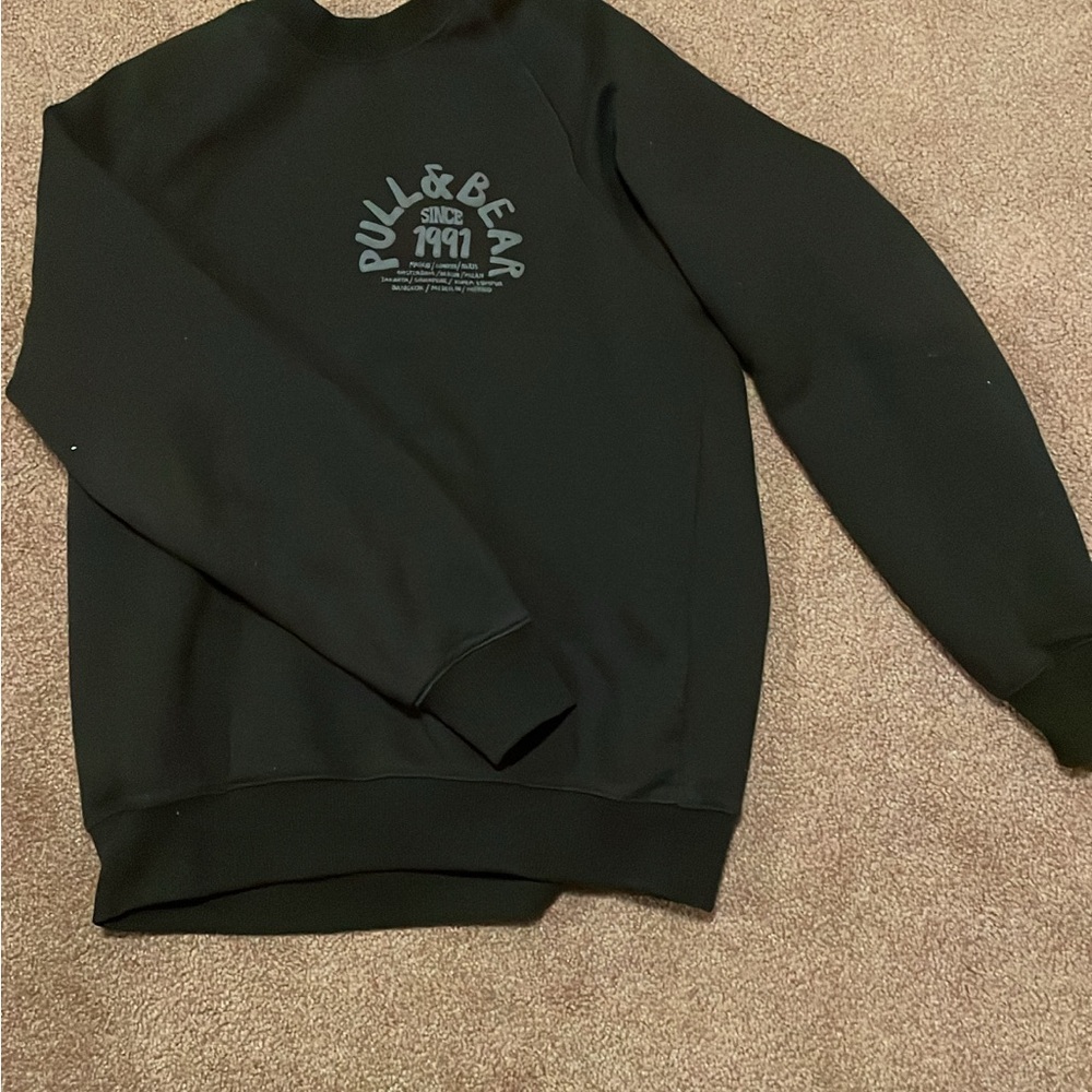 Pull&Bear Dark Crewneck Sweater for Men